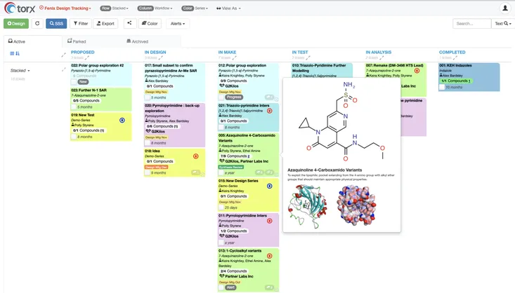 Capture all designs compounds and track their progress within the discovery cycle in real time