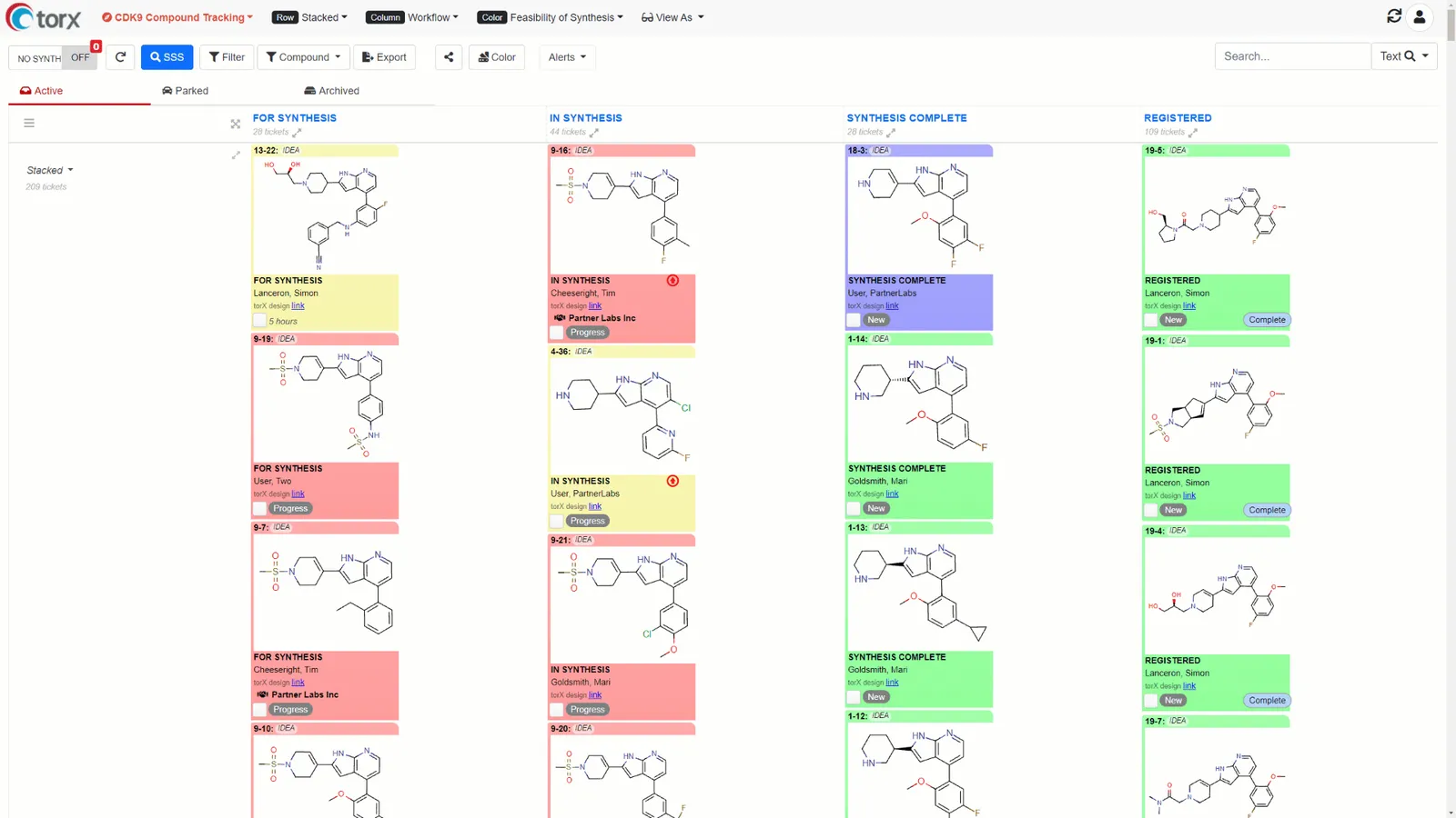 Torx Make: Easily move tickets across the workflow as syntheses progress