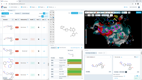 Torx Design enables molecule comparison