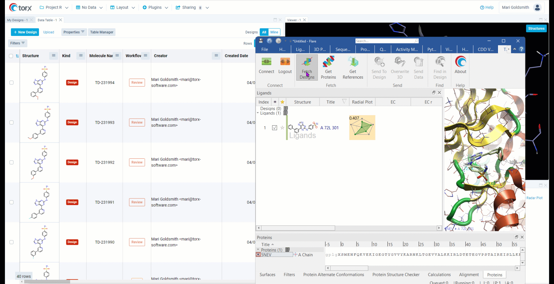 Seamless sharing of designs from Torx to Flare