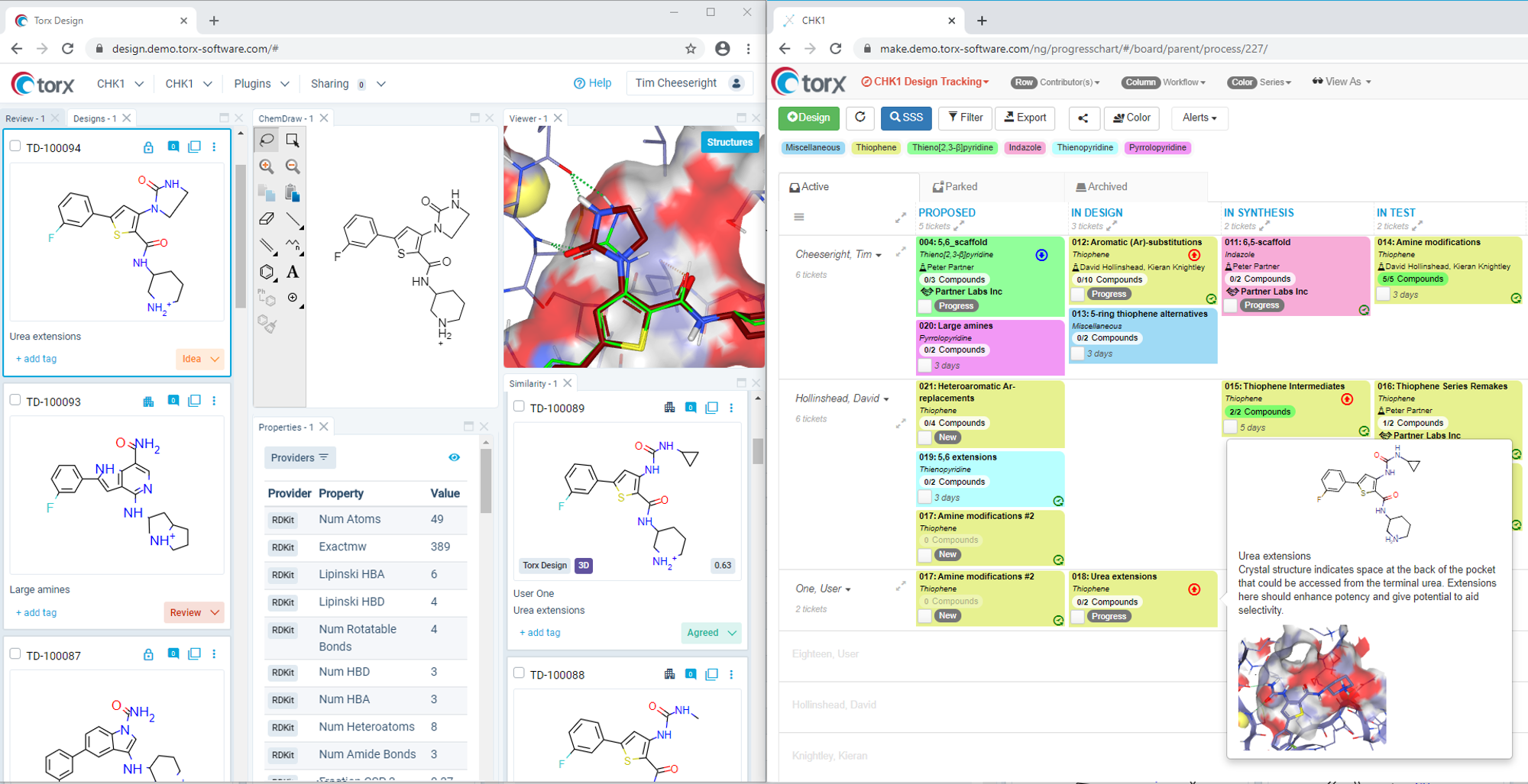 New molecule design and hypotesis tracking